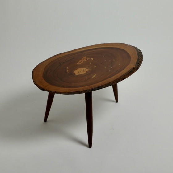 Tavolino Mid-Century Live-Edge in Monkey Pod con mappa delle Isole Fiji, c. anni '60 – Tavolini, Wood (photo 9 of 17)