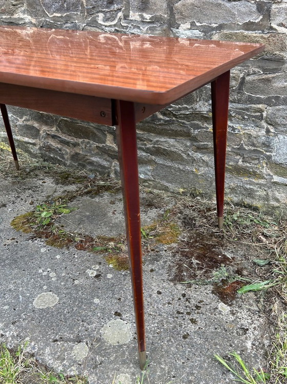 Image 1 of Extendable Scandinavian Style Dining Table – 1960s – Mahogany Veneer, Tapered Legs