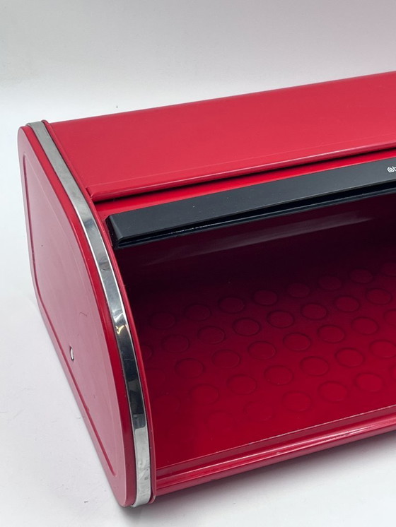 Image 1 of Red Brabantia bread box, 1980s vintage design