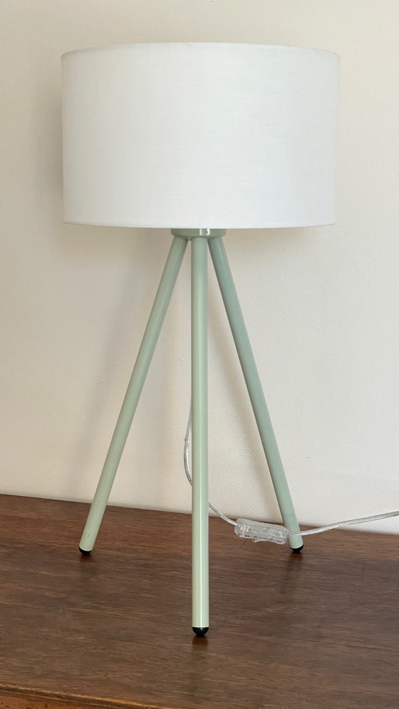 Image 1 of Green Metal Tripod Lamp, 1990s