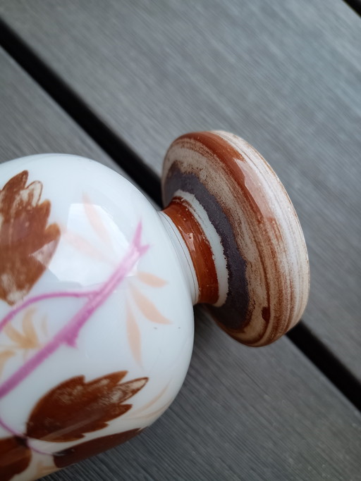 Vintage vase or chalice on a foot - hand-painted – vazen, Ceramic, Glass (photo 2 of 5)