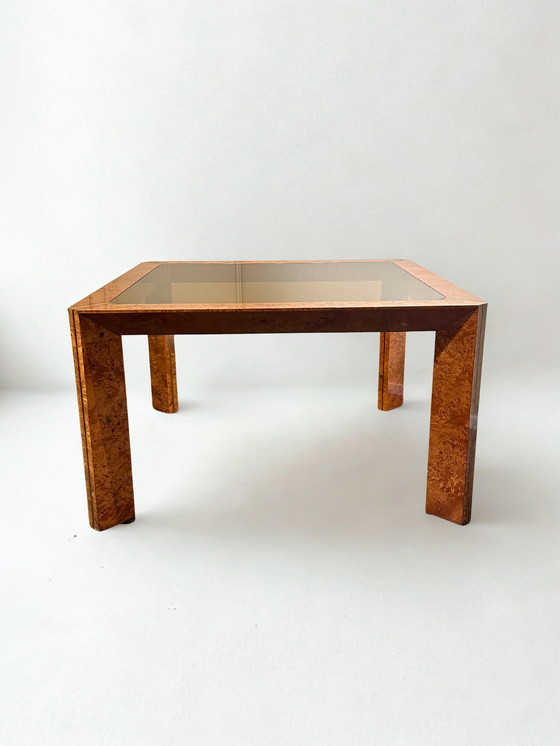 Image 1 of Mesa de comedor italiana de mediados de siglo con madera de raíz de Burlwood