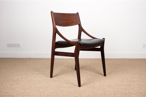 Set van 4 Deense stoelen in palissander en skai van Vestervig Eriksen, 1960.