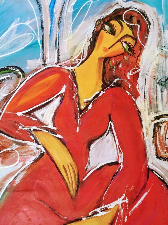 Image 1 of HRASARKOS - Seated Woman - Artist's Canvas
