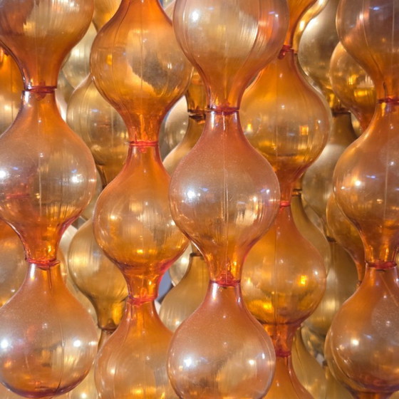 Image 1 of Vintage hanglamp uit de jaren 70 in de stijl van Verner Panton, met een futuristische uitstraling.