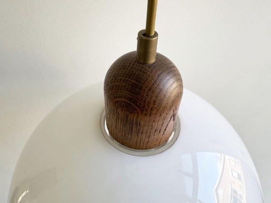 1 lampe suspendue champignon vintage Steinhauer en plexiglas et chêne – Suspensions, Wood (photo 3 of 6)