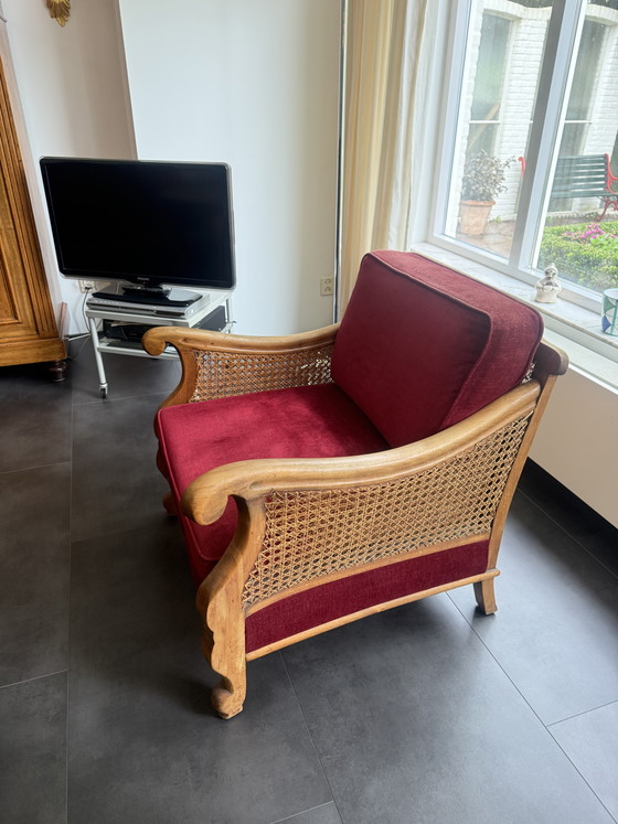 Image 1 of  Bergere antieke 3 zitsbank met 2 fauteuils 