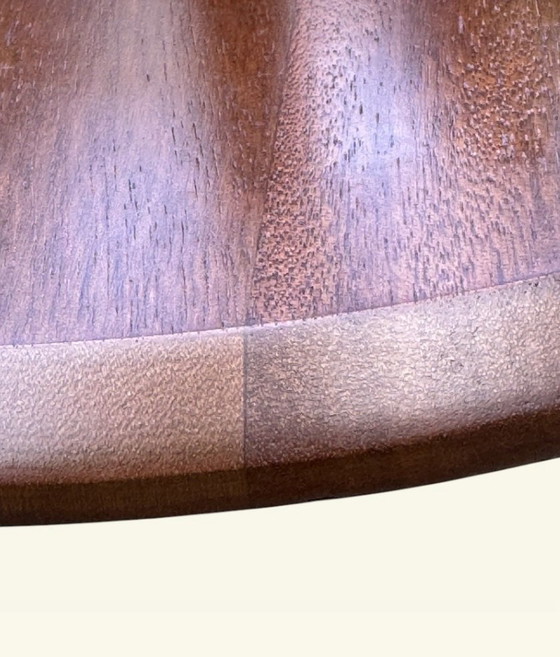 Solid mahogany tripod side table | Danish style | Three legs, zero compromises | (presumably) 1960s, Wood (photo 8 of 13)