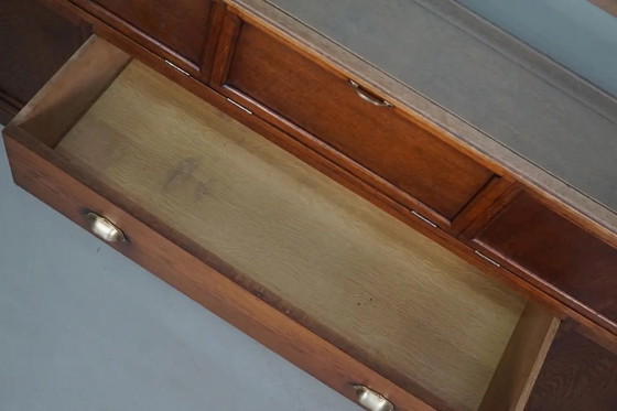 Image 1 of Mobiletto portagioie/bancone da negozio antico in rovere francese, inizio XX secolo