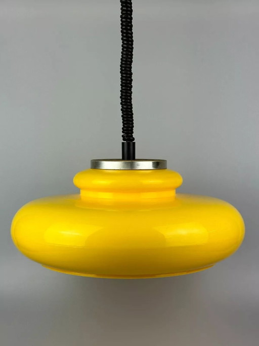 60's 70's Plafonnier Lampe à suspendre Plastique Chrome Métal Space Age Design