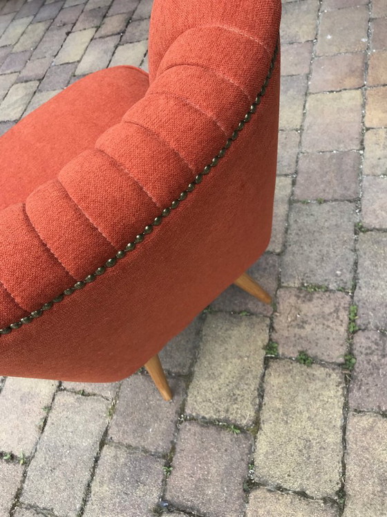 Set Rode Cocktailstoelen, jaren 60 – Fauteuils, Mid Century Modern (photo 2 of 6)