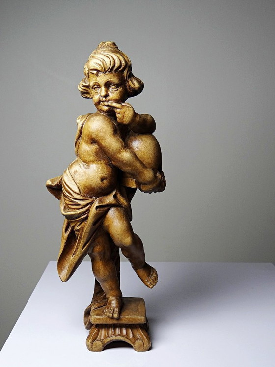 Putto met honing in houtsnijwerk, naar een ontwerp van Feuchtmayer, Duitsland – Vintage, Decoratieve objecten (photo 5 of 11)