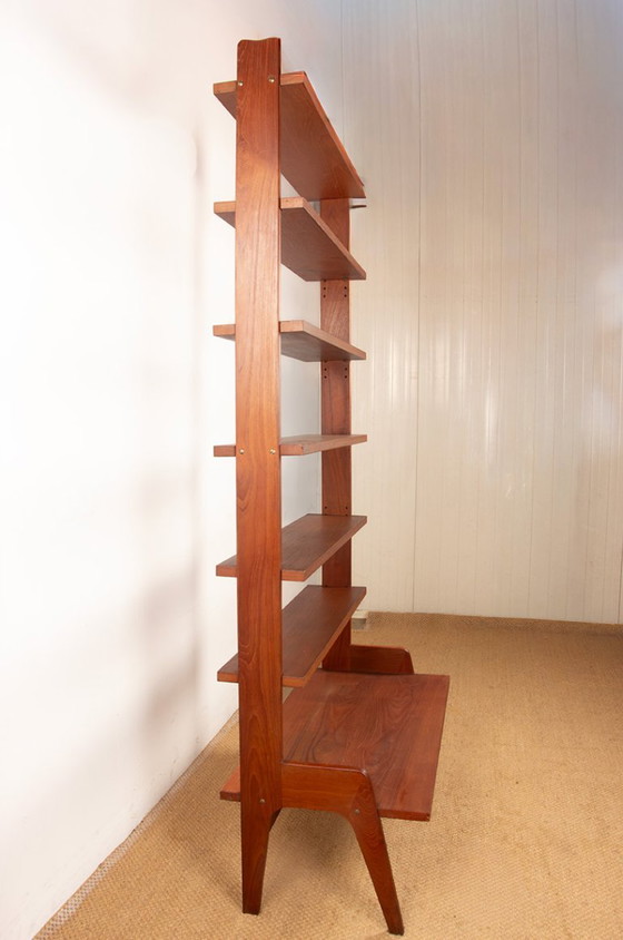 Image 1 of Grande scaffale mobile e modulare in teak danese di H. Brockmann Petersen, anni '60.