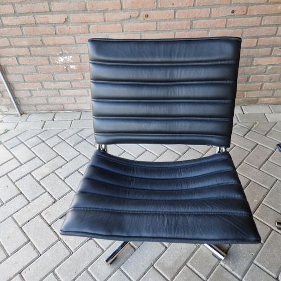 Image 1 of Hülsta 2 vintage swivel armchairs leather swivel chair set