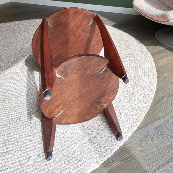 Image 1 of round oak side table Amsterdam School