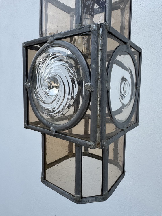 Image 1 of Lanterne vitrail Art Déco