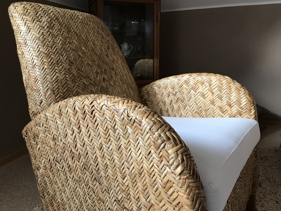 Image 1 of Dos sillones de caña tejida diseñados por Jan des Bouvrie