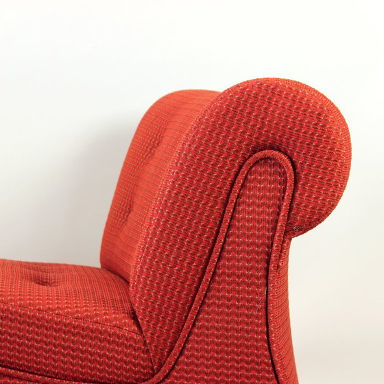 Image 1 of Vintage Space Age Modular Or Sectional Curved Sofa In Original Red Fabric, Tatra Czechoslovakia 1970s