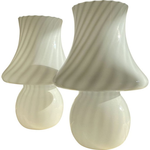 Lámparas vintage de cristal de Murano, Italia, 1970