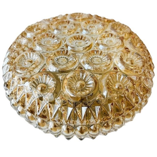 Mid-century ceiling lamp amber carnival ceiling lamp 1960's