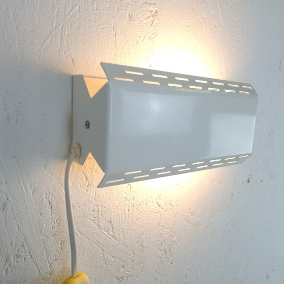 Image 1 of Vintage wall lamp Solid white metal 1980s