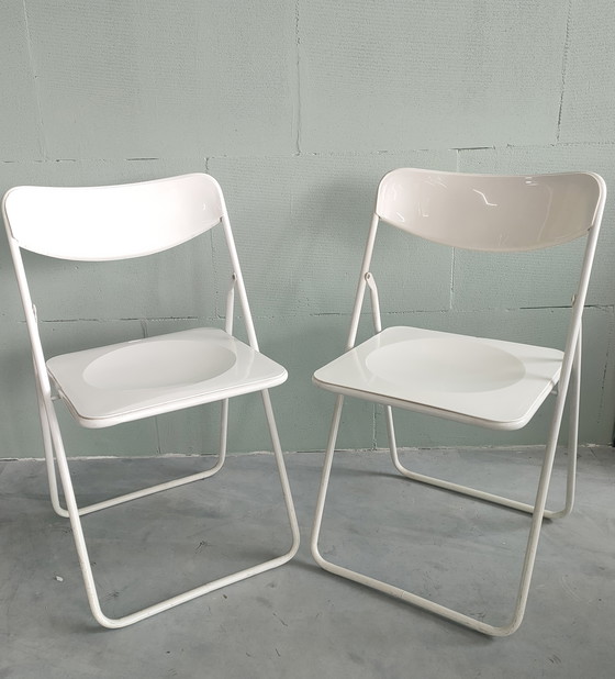 Image 1 of Ikea Folding Chair Type Ted By Niels Gammelgaard, White