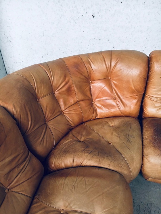 Image 1 of Midcentury Modern Italian Design 'COROLLA' Leather Sectional Sofa by I.P.E. Italy 1970's