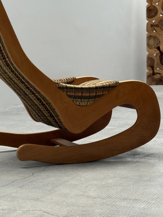 Image 1 of SEDIA A DONDOLO CASALA XL IN LANA BOUCLÉ ​​DI FAGGIO ANNI '60