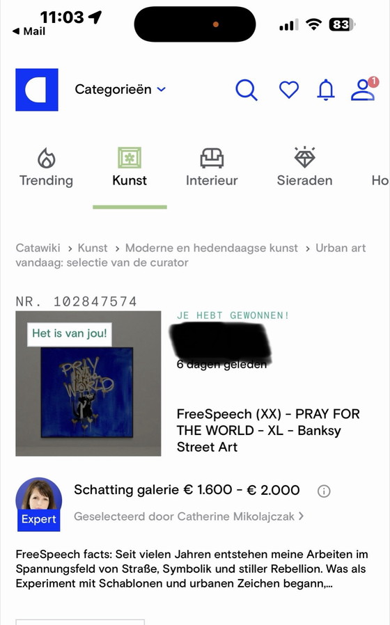 Image 1 of Gemälde „Betet für die Welt“ zu verkaufen