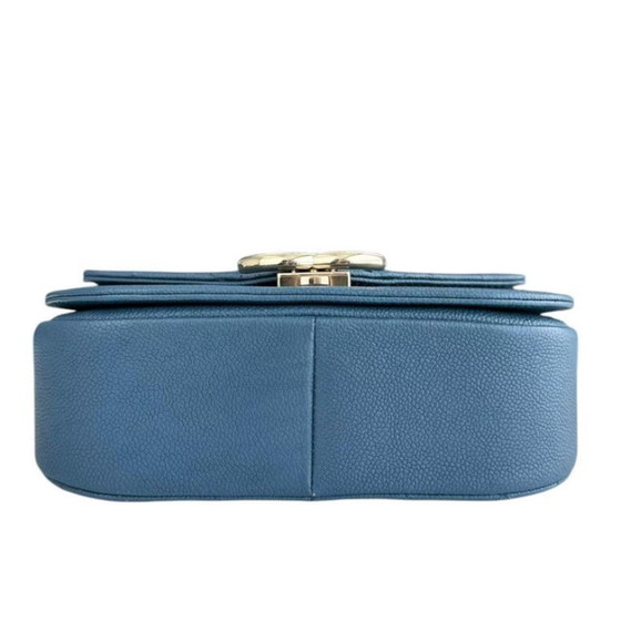 Image 1 of Chanel Coco Curve Cuba - Caviar Medium Quilted Dark Blue Gold Hardware Series 23