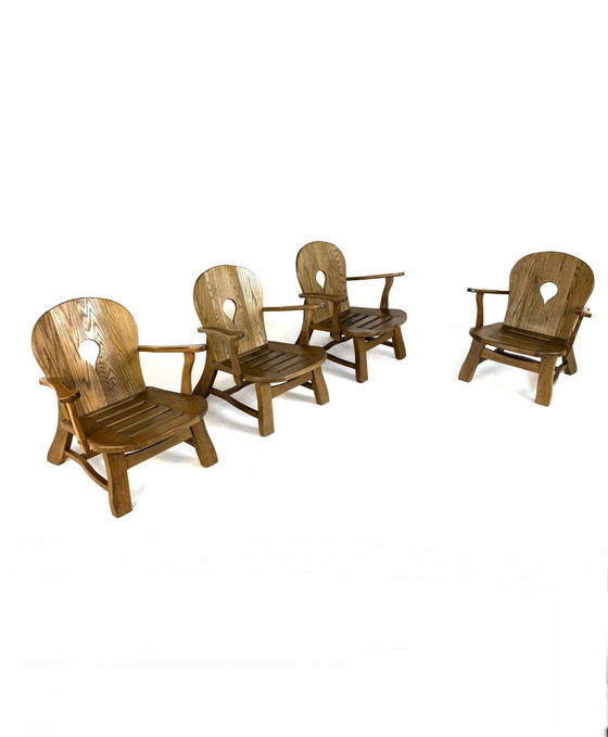 Image 1 of 4x vintage Brutalist armchairs from the '60s
