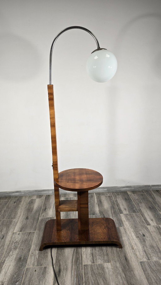 Art Deco Floor Lamp in Wood