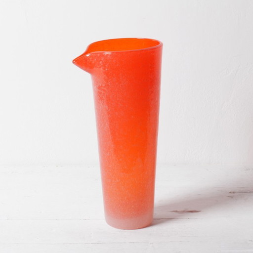 Orange Glass Carafe / Vintage Italian Pitcher / Serafino Zani / 2000s – glazen karaffen