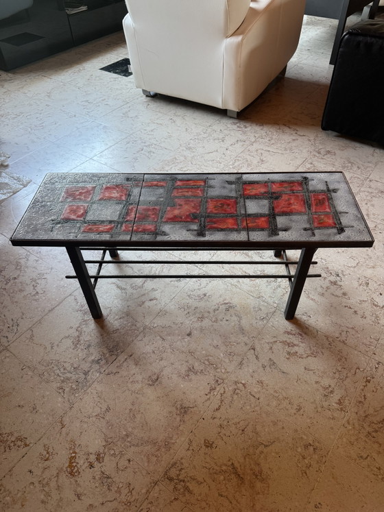 Image 1 of Jean & Robert Cloutier – Salontafel van geëmailleerd lavasteen – Circa 1960
