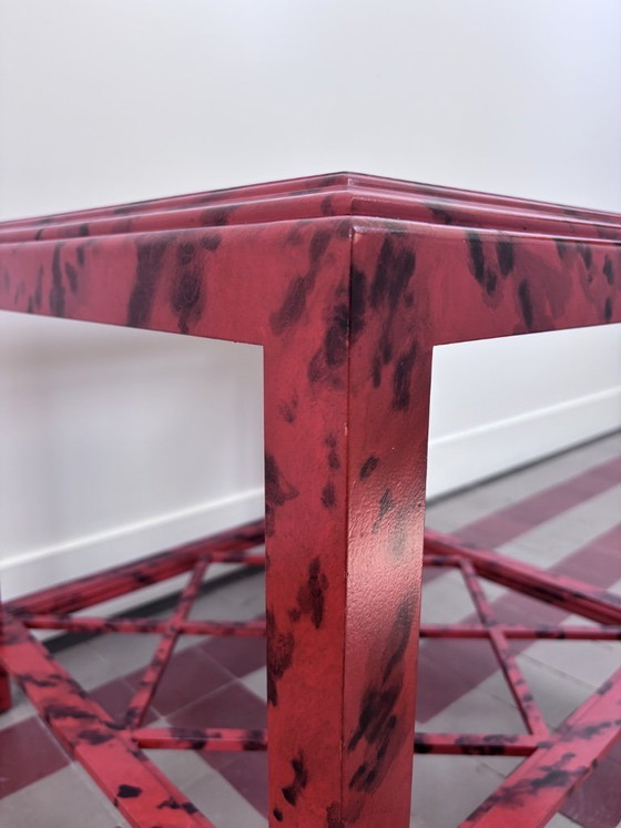 Image 1 of set of 2 Hollywood Regency Chinoiserie - faux Tortoise shell coffee tables