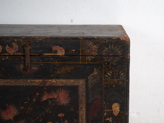 Malle ancienne peinte en bois de pin – Chine, vers 1900 – Armoires de rangement, Iron (photo 33 of 40)
