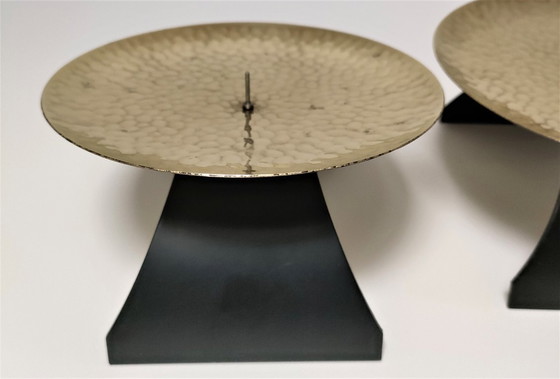 Image 1 of coppia di candelieri in ottone e metallo degli anni '70