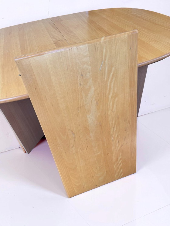 Image 1 of Table de salle à manger extensible vintage danoise en bois massif clair