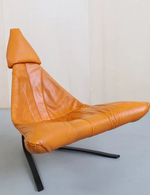 Bird of Paradise Lederen Fauteuils met voetenbank Van Pieter Van Velzen Voor Leolux