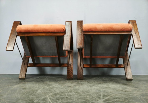 Image 1 of Coppia di poltrone Ludvik Volak Drevopodnik Holesov, stile Mid-Century Lounge, ceco, anni '70.