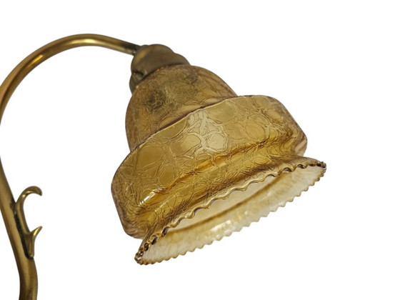 Image 1 of Lampe de table - Laiton - Verre - Style Hollywood Regency - Années 70