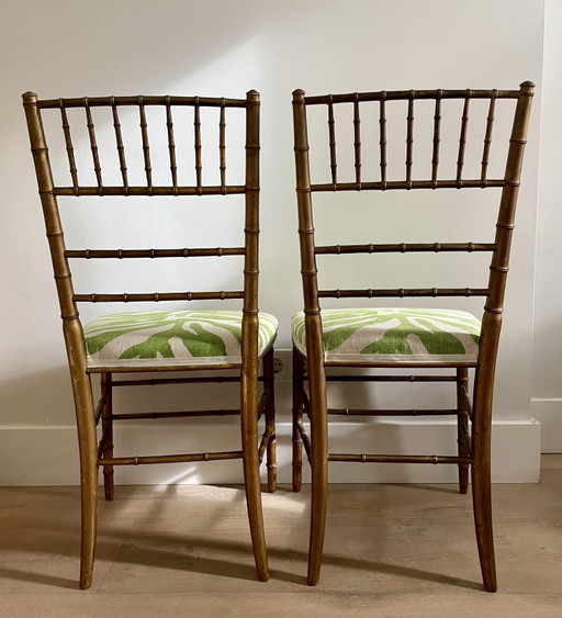 2x gilded faux bamboo opera chairs Luterma