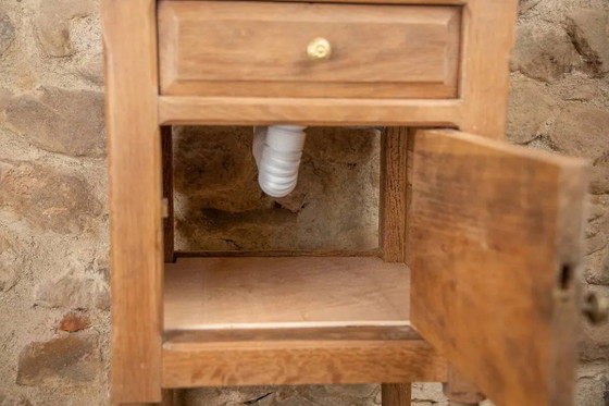 Piccolo lavabo antico in legno e marmo rosso. – Armadi contenitori, Vintage (photo 7 of 13)