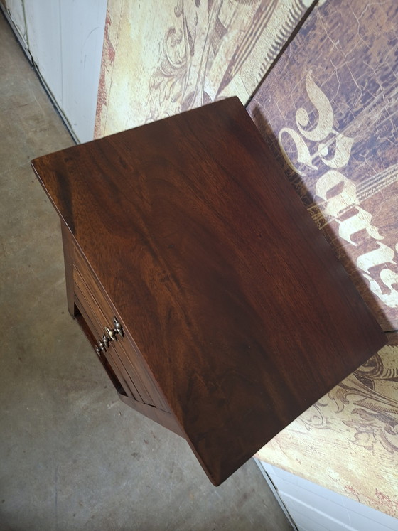 Image 1 of Colonial teka wood chest of drawers, hallway cabinet, side table, dimensions 40x29cm and 95 cm high