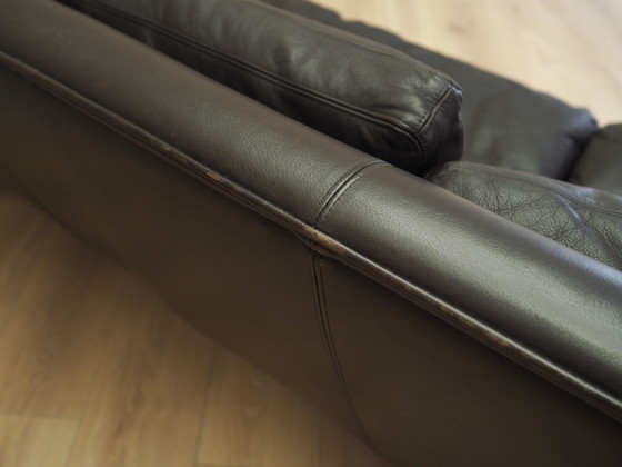 Image 1 of Divano in pelle marrone, design danese, anni '70, designer: Werner Langenfeld, manifattura: Esa