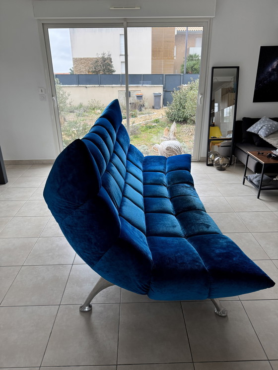 Image 1 of Divano Bretz 3 posti - velluto blu royal - modello Cloud 7