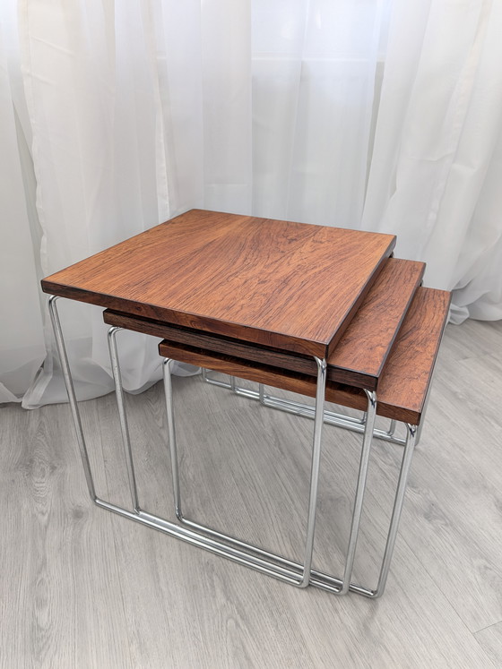 Image 1 of Vintage set of 3 nesting tables by Brabantia, 1970s