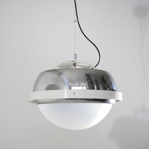Lampadario Space Age cromato, anni '70