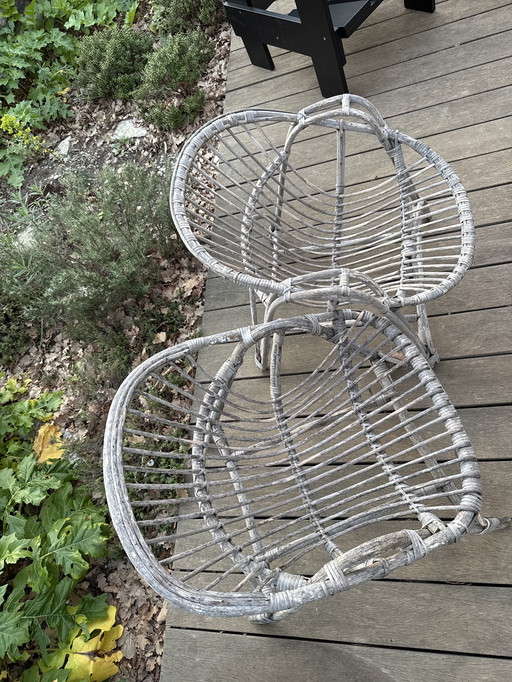 2x Fauteuils Rotin