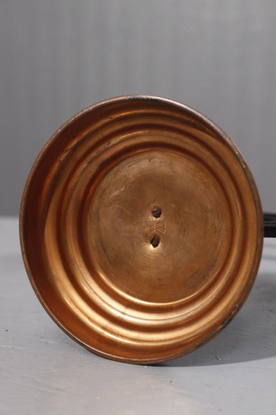 Image 1 of Portacandele modernista in rame e ferro, Villedieu, Francia, anni '30, Art Déco